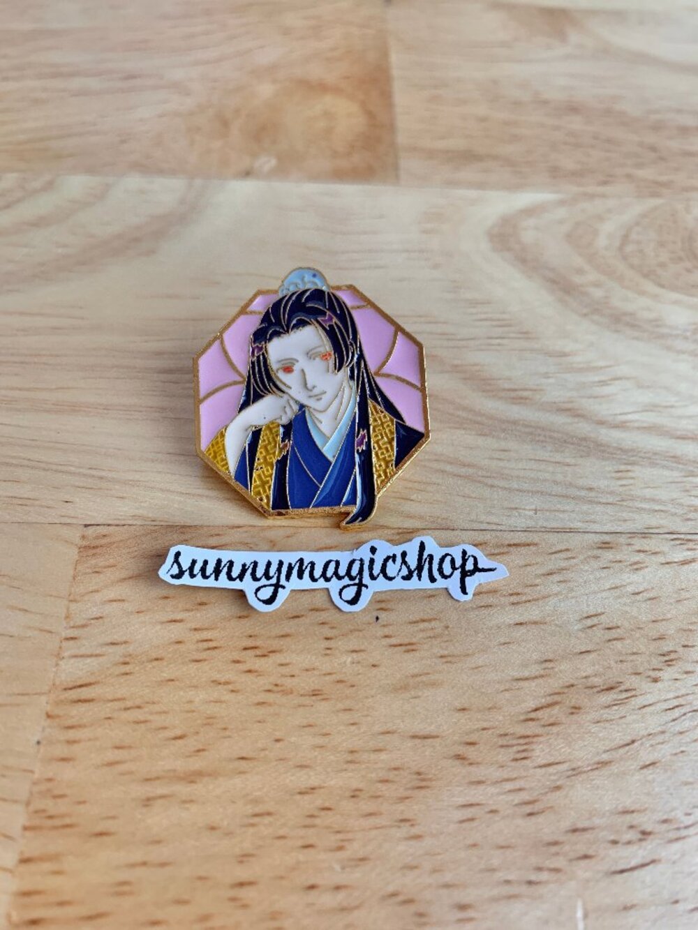 The Apothecary Diaries Anime Pretty Enamel Pin Jinshi Octagon Pink Purple Gold T